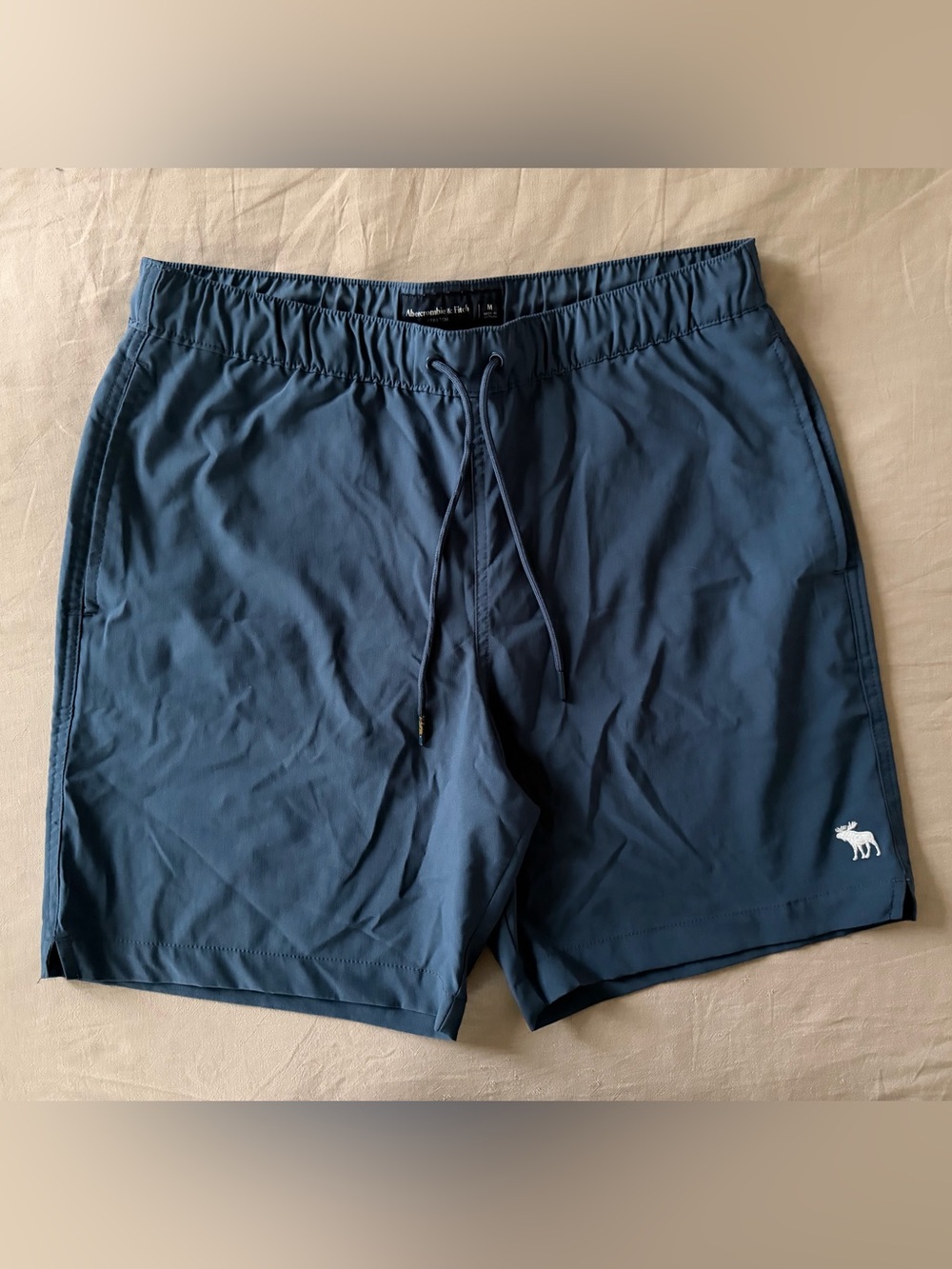 Abercrombie & Fitch Men's Slate Blue Athletic Drawstring Shorts